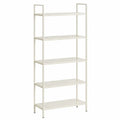 Estantería librería de 5 niveles de acero y MDF color blanco 70x30x170 cm